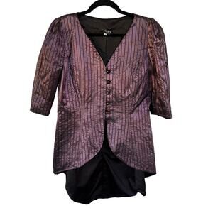 Vintage Iridescent Gothic Jacket Renaissance Cosplay Steampunk Formal Wizard